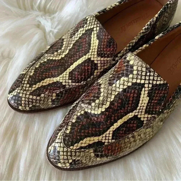 Madewell Frances Snakeskin Loafers Leather Shoes 6.5 - Picture 5 of 13